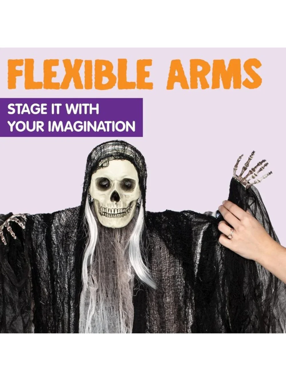 3 Pack Hanging Halloween Skeleton Ghosts & Grim Reapers - Spooky Outdoor Decor
